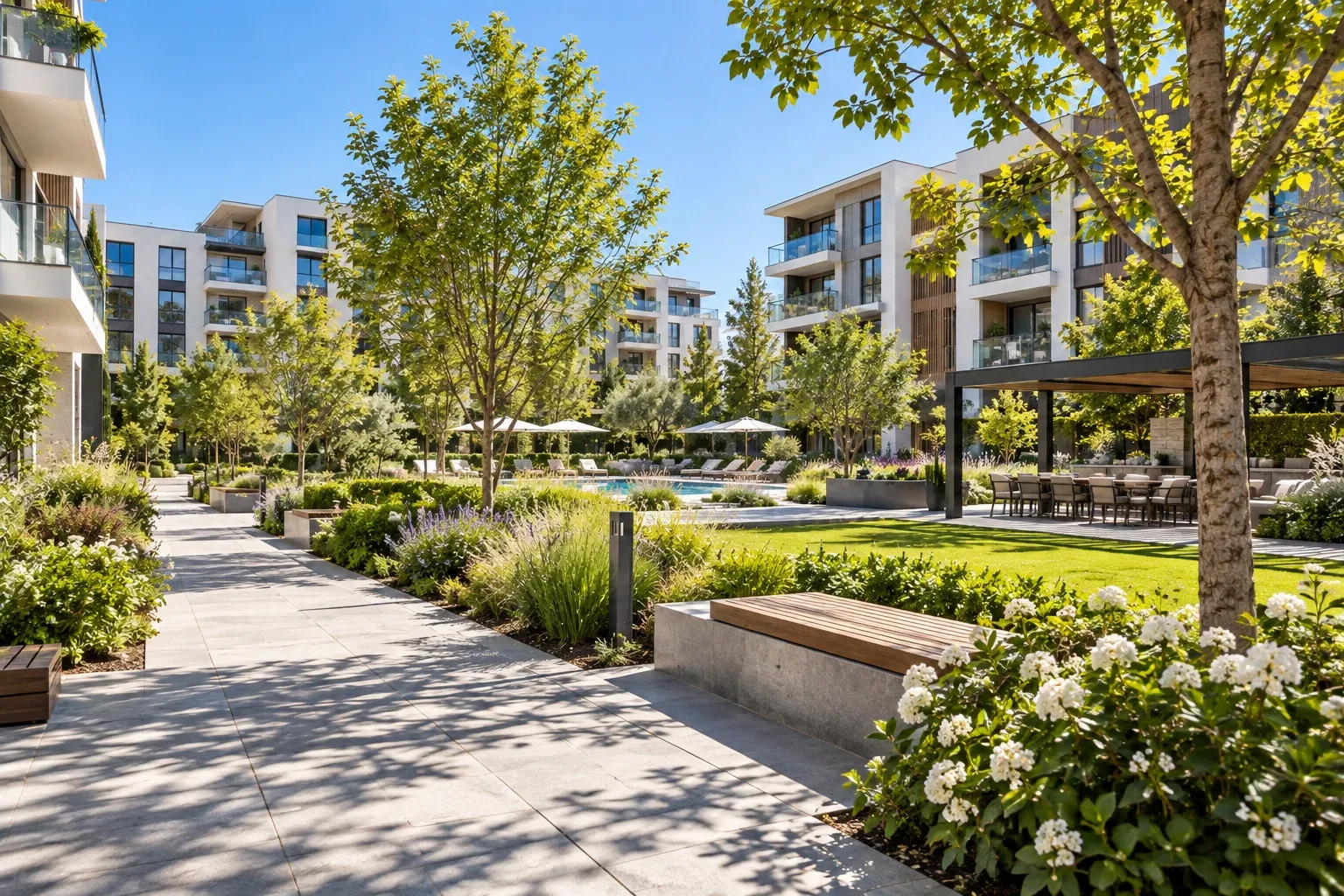 Paisajismo residencial y zonas comunes