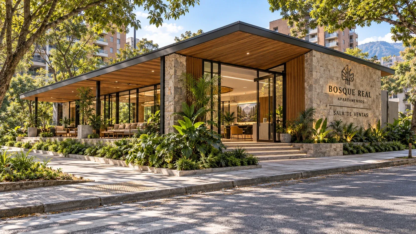 Sala de ventas contemporánea para proyecto inmobiliario