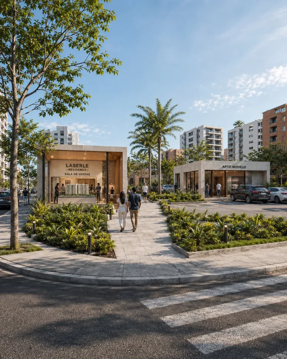 Recorrido exterior y frente comercial
